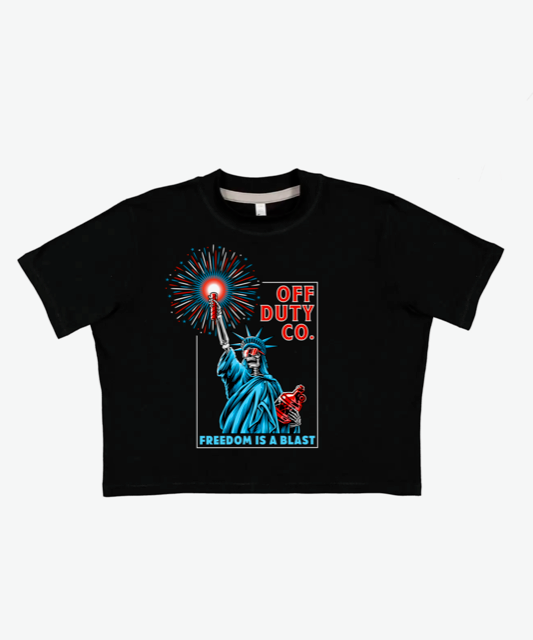 FREEDOM IS A BLAST women's crop top