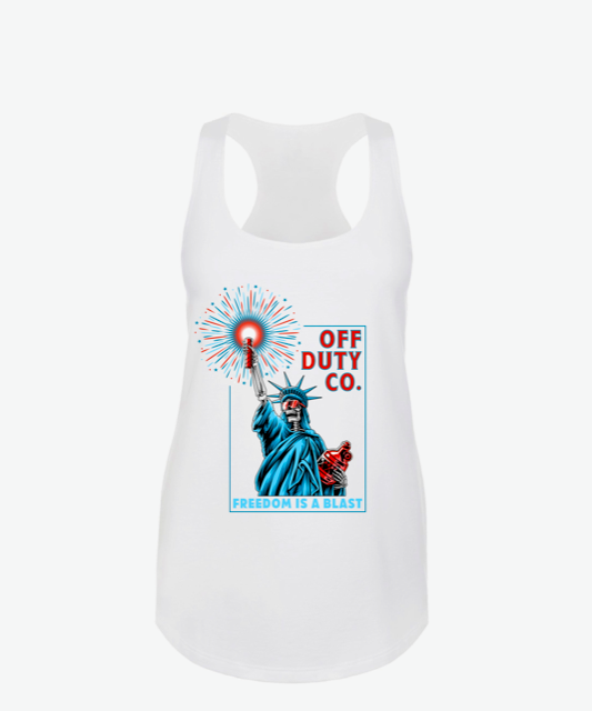 FREEDOM IS A BLAST women's racerback tank