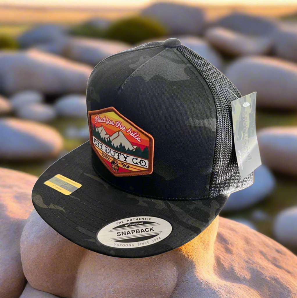 Black MULTI-CAM “Head for the hills” Snap back