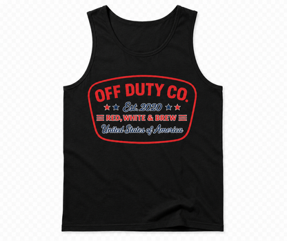 RED, WHITE AND BREW tank top