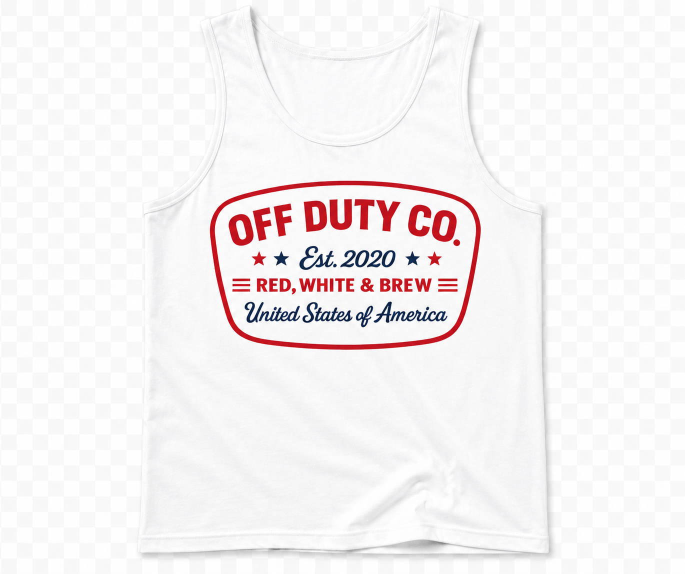 RED, WHITE AND BREW tank top