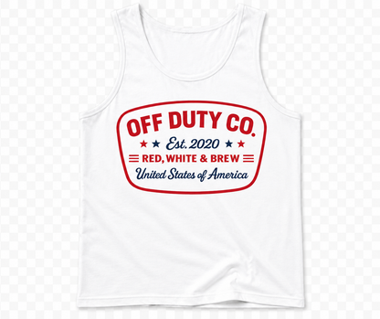 RED, WHITE AND BREW tank top