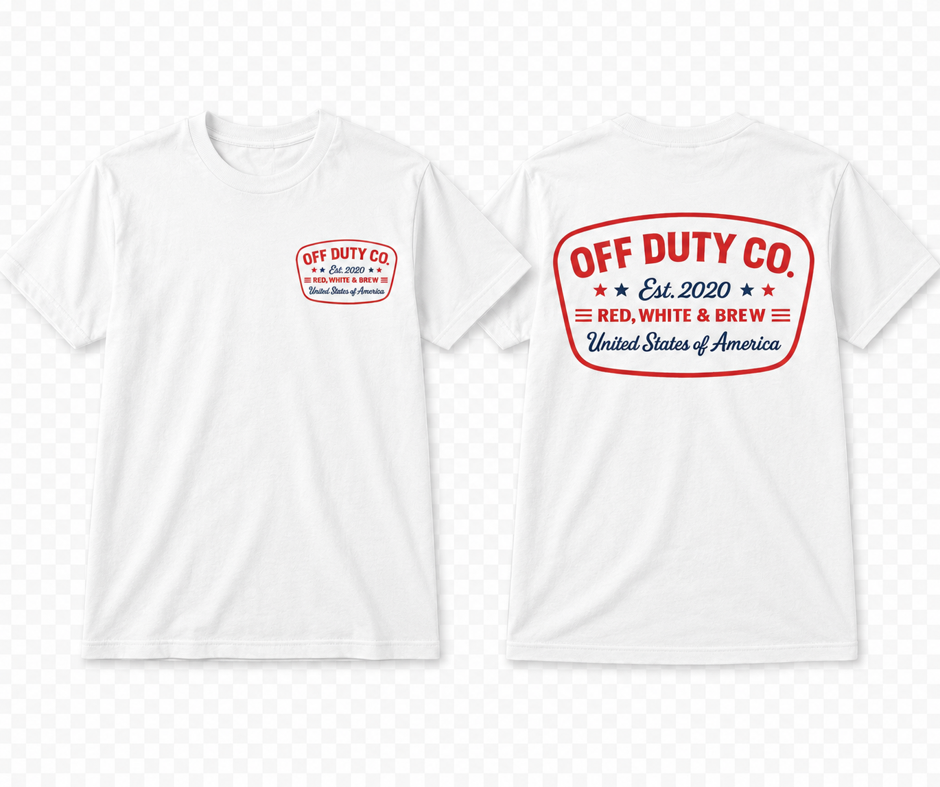 RED, WHITE AND BREW tee