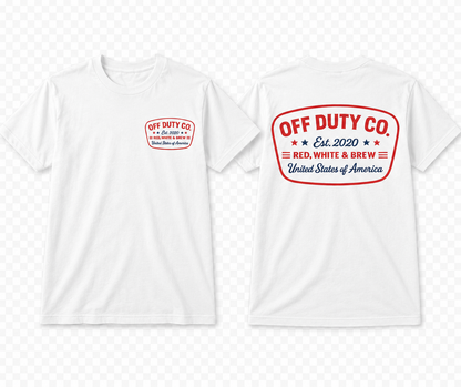 RED, WHITE AND BREW tee