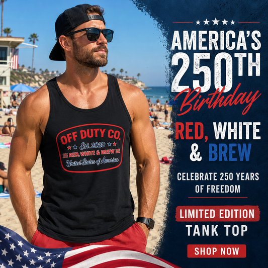 RED, WHITE AND BREW tank top