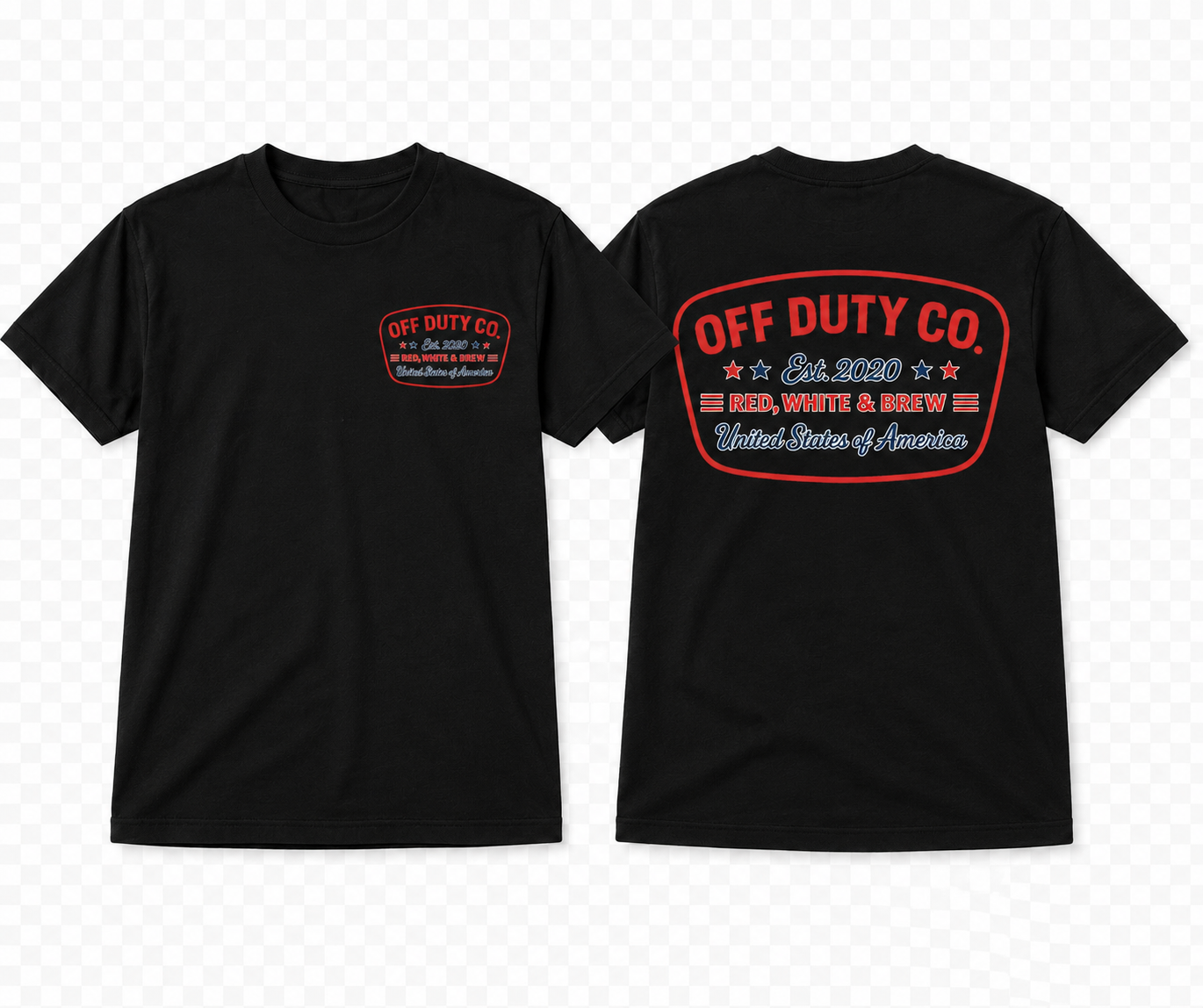 RED, WHITE AND BREW tee