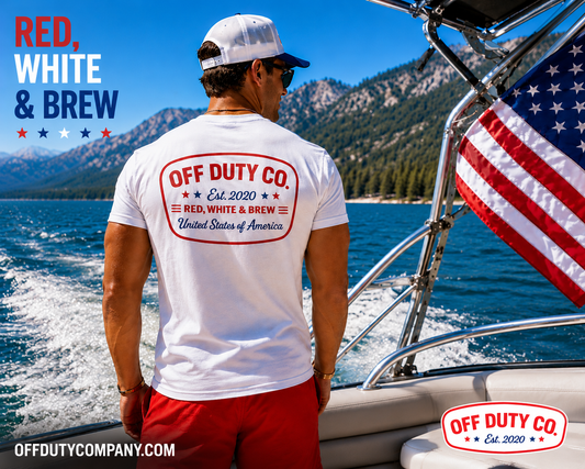 RED, WHITE AND BREW tee