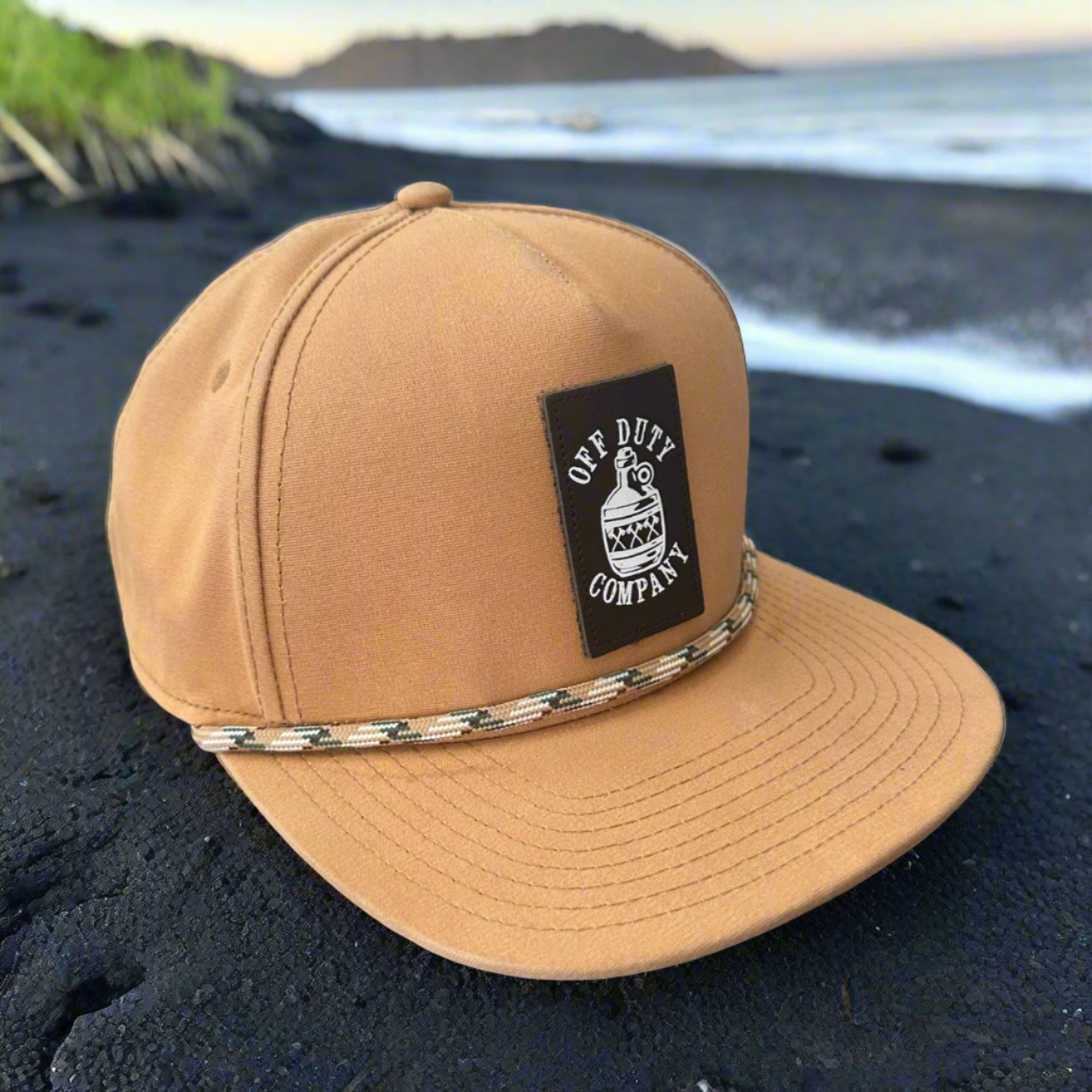 CANVAS LEATHER PATCH ROPE HAT